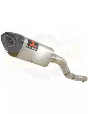 ER-6N ER-6F ER650 2005-11 hi level Tube de raccord + Silencieux Tri Ovale en Inox + Carbone 250mm