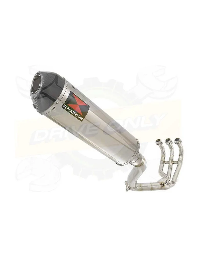 XSR 900 Passage Haut Décatalyseur Ligne complète & Silencieux Ovale en Inox + Canule en Carbone 400mm