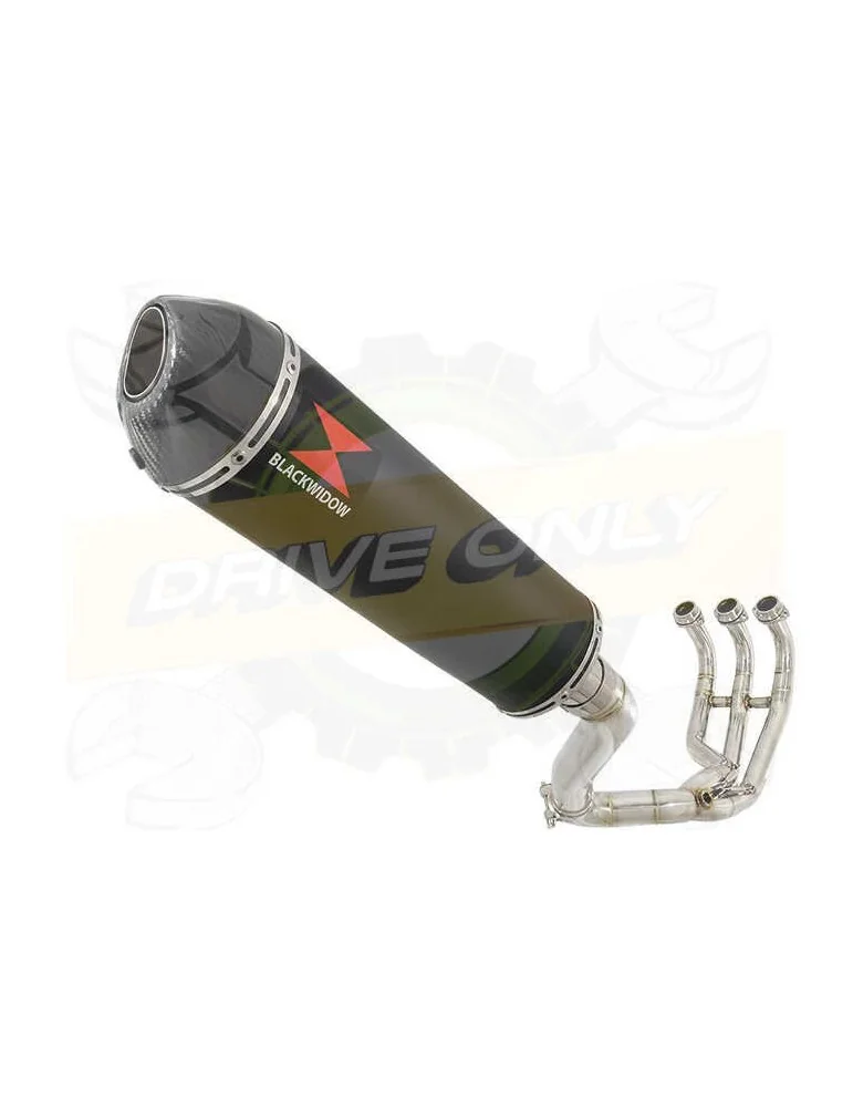 XSR 900 Passage Haut Décatalyseur Ligne complète & Silencieux Ovale Noir en Inox + Canule en Carbone 400mm