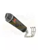 XSR 900 Passage Haut Décatalyseur Ligne complète & Silencieux Ovale Noir en Inox + Canule en Carbone 400mm