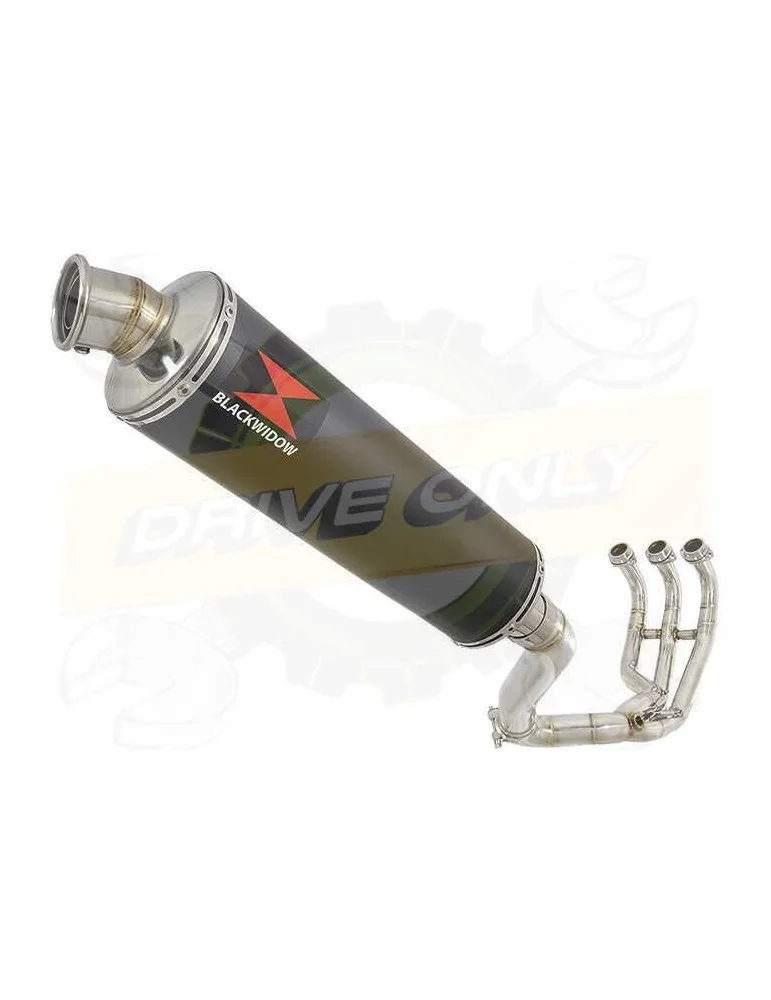 XSR 900 Passage Haut Décatalyseur Ligne complète & Silencieux Rond Noir en Inox 400mm