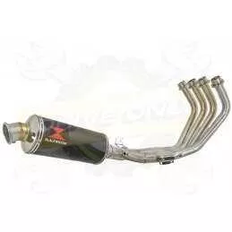 XJ6 Diversion F & N 2009-2015 Passage Bas Décatalyseur Ligne complète & Silencieux Rond Noir En Inox 300mm