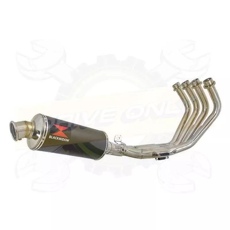 XJ6 Diversion F & N 2009-2015 Passage Bas Décatalyseur Ligne complète & Silencieux Rond Noir En Inox 300mm