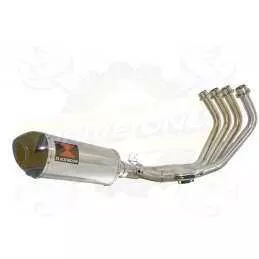 XJ6 Diversion F & N 2009-2015 Passage Bas Décatalyseur Ligne complète & Silencieux Ovale En Inox + Canule en Carbone 300mm