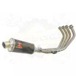 XJ6 Diversion F & N 2009-2015 Passage Bas Décatalyseur Ligne complète & Silencieux Ovale En Carbone 300mm