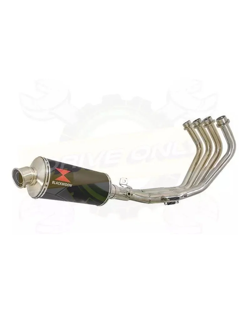 XJ6 Diversion F & N 2009-2015 Passage Bas Décatalyseur Ligne complète & Silencieux Ovale Noir En Inox 300mm