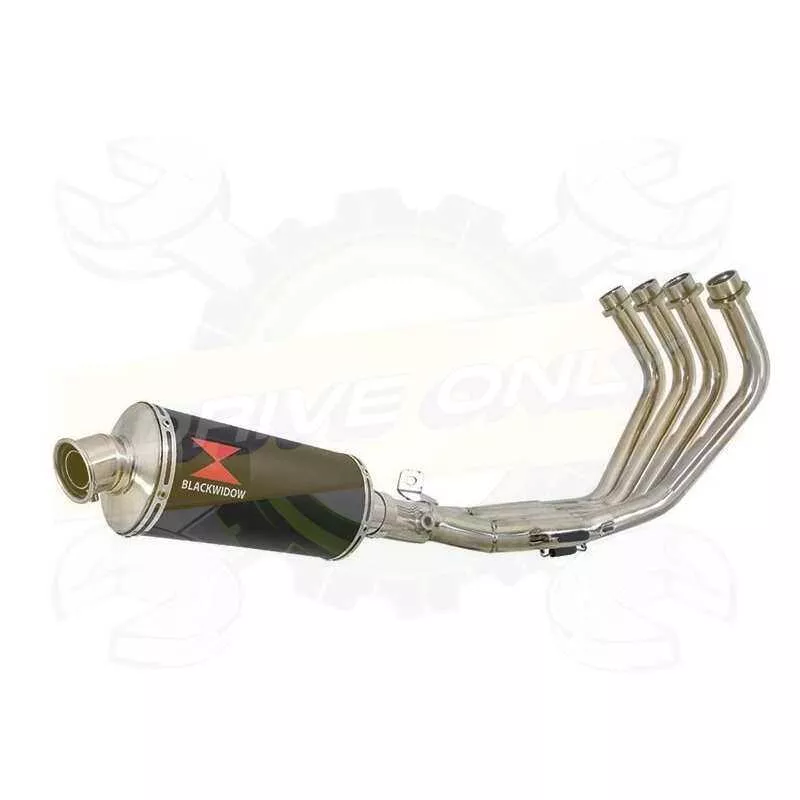 XJ6 Diversion F & N 2009-2015 Passage Bas Décatalyseur Ligne complète & Silencieux Ovale Noir En Inox 300mm