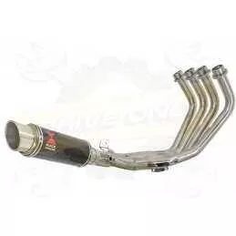 XJ6 Diversion F & N 2009-2015 Passage Bas Décatalyseur Ligne complète & Silencieux GP Rond En Carbone + Canule en Titane 230mm