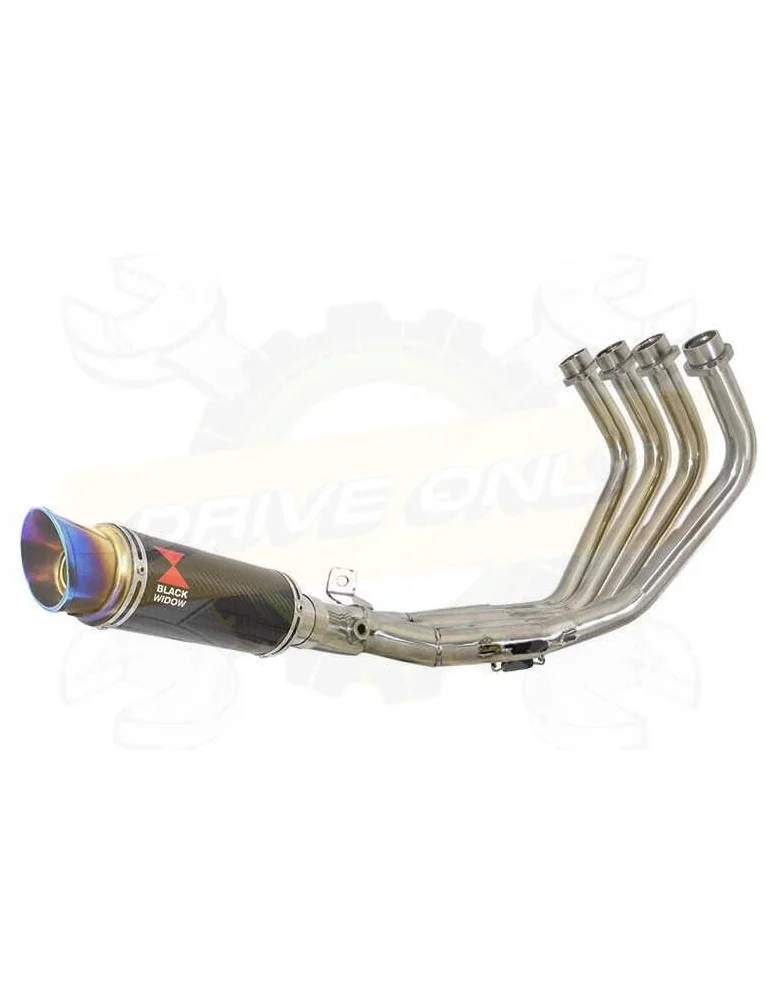 XJ6 Diversion F & N 2009-2015 Passage Bas Décatalyseur Ligne complète & Silencieux GP Rond En Carbone + Canule en Inox Anodisé 2
