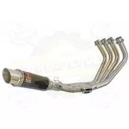 XJ6 Diversion F & N 2009-2015 Passage Bas Décatalyseur Ligne complète & Silencieux Rond GP Style Noir En Inox 230mm