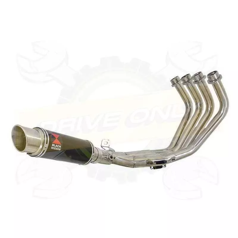 XJ6 Diversion F & N 2009-2015 Passage Bas Décatalyseur Ligne complète & Silencieux Rond GP Style Noir En Inox 230mm