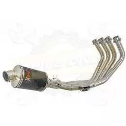 XJ6 Diversion F & N 2009-2015 Passage Bas Décatalyseur Ligne complète & Silencieux Ovale Noir En Inox 230mm