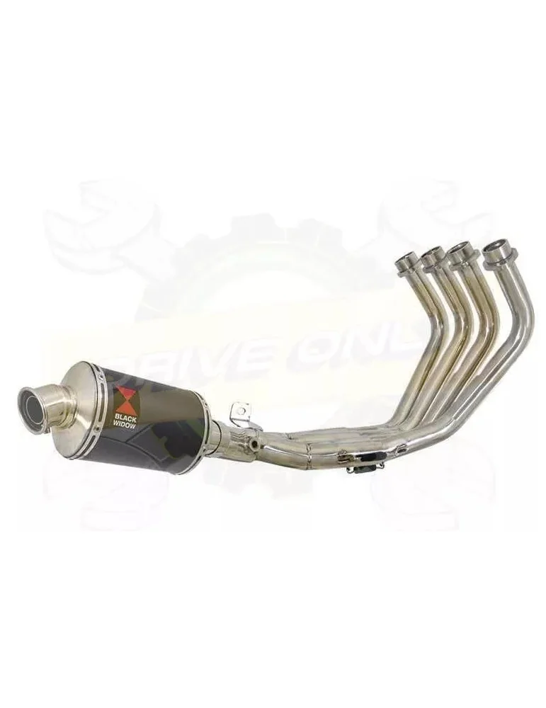 XJ6 Diversion F & N 2009-2015 Passage Bas Décatalyseur Ligne complète & Silencieux Ovale Noir En Inox 230mm