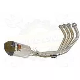 XJ6 Diversion F & N 2009-2015 Passage Bas Décatalyseur Ligne complète & Silencieux Ovale En Inox + Canule en Carbone 200mm