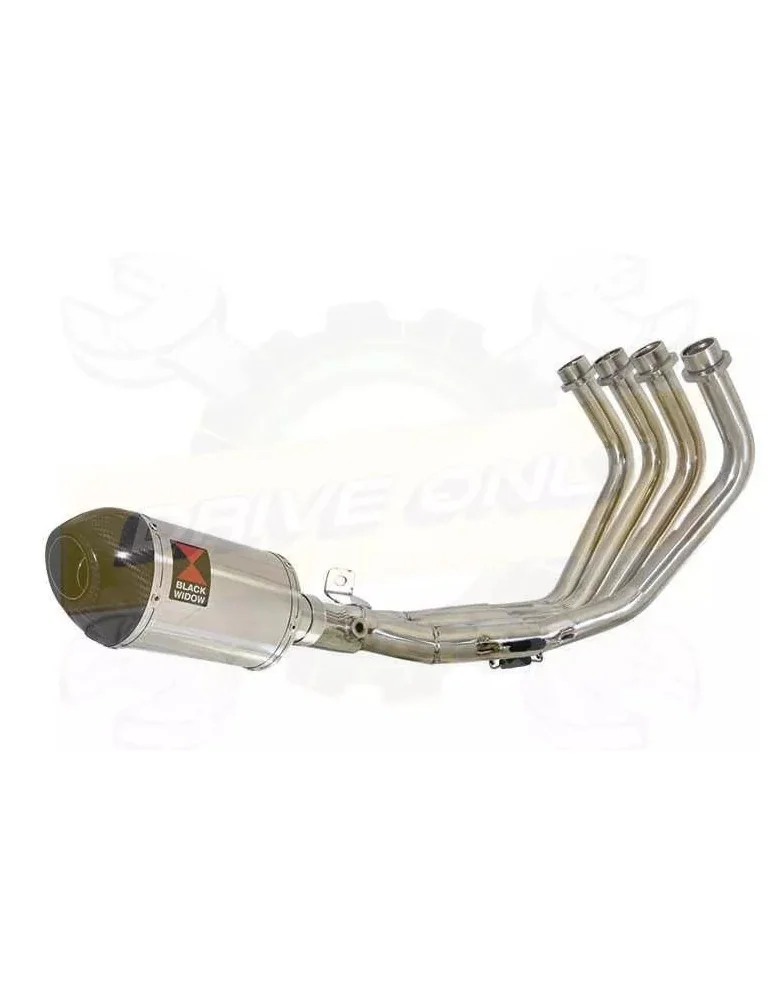 XJ6 Diversion F & N 2009-2015 Passage Bas Décatalyseur Ligne complète & Silencieux Ovale En Inox + Canule en Carbone 200mm