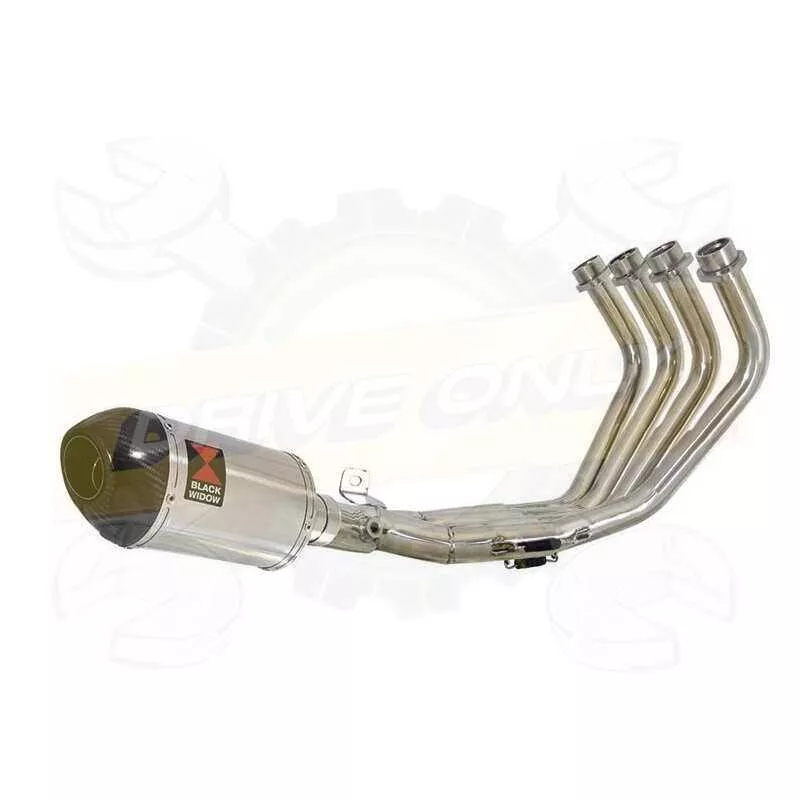XJ6 Diversion F & N 2009-2015 Passage Bas Décatalyseur Ligne complète & Silencieux Ovale En Inox + Canule en Carbone 200mm