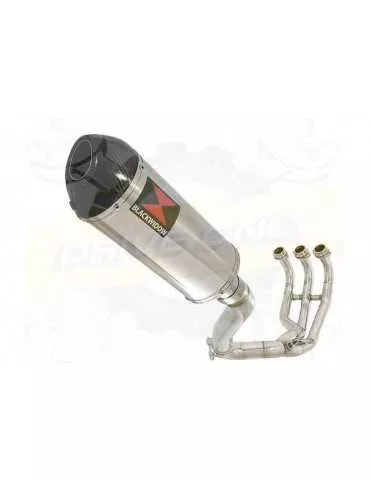 XSR 900 Passage Haut Décatalyseur Ligne complète & Silencieux Ovale en Inox + Canule en Carbone 300mm