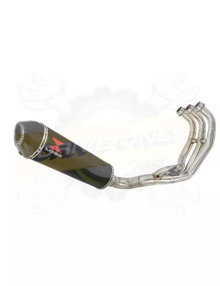 XSR 900 Passage Bas Décatalyseur Ligne complète & Silencieux Ovale Noir en Inox + Canule en Carbone 400mm