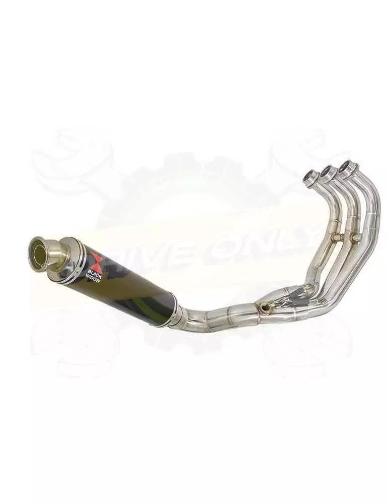 XSR 900 Passage Bas Décatalyseur Ligne complète & Silencieux Rond Noir en Inox 350mm