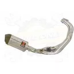 MT-09 Tracer 2013-2021  Low Level De-cat Exhaust System with 200mm Oval Stainless Steel Silencer + Carbon Tip