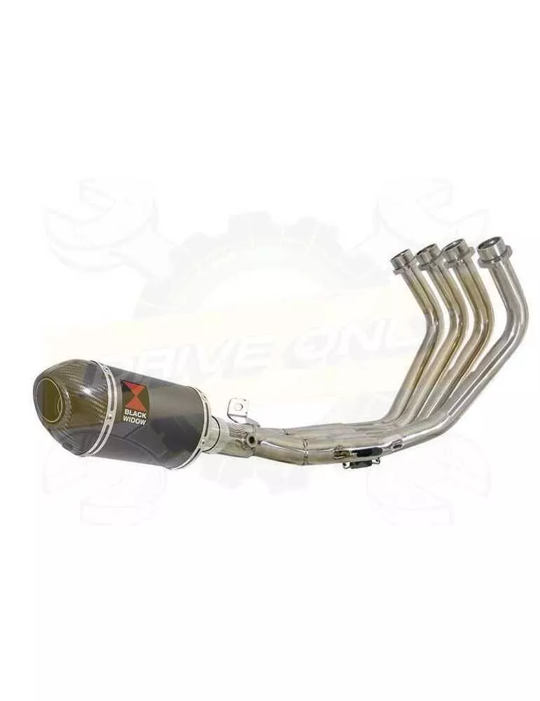 XJ6 Diversion F & N 2009-2015 Passage Bas Décatalyseur Ligne complète & Silencieux Ovale Noir En Inox + Canule En Carbone 200mm