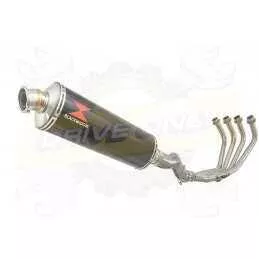 XJ6 Diversion F & N 2009-2015 Passage Haut Décatalyseur Ligne complète & Silencieux Ovale En Carbone 400mm