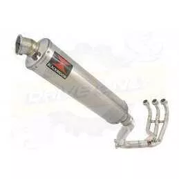 MT-09 Tracer 2013-2021  High Level De-cat Exhaust System with 450mm Round Stainless Steel Silencer