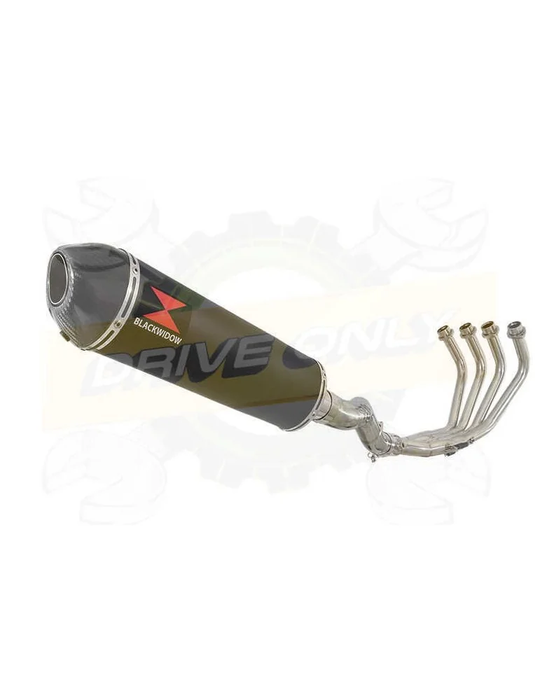 XJ6 Diversion F & N 2009-2015 Passage Haut Décatalyseur Ligne complète & Silencieux Ovale Noir En Inox + Canule en Carbone 400mm