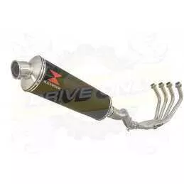 XJ6 Diversion F & N 2009-2015 Passage Haut Décatalyseur Ligne complète & Silencieux Ovale Noir En Inox 400mm