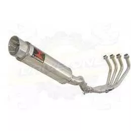 XJ6 Diversion F & N 2009-2015 Passage Haut Décatalyseur Ligne complète & Silencieux Rond GP Style En Inox 360mm