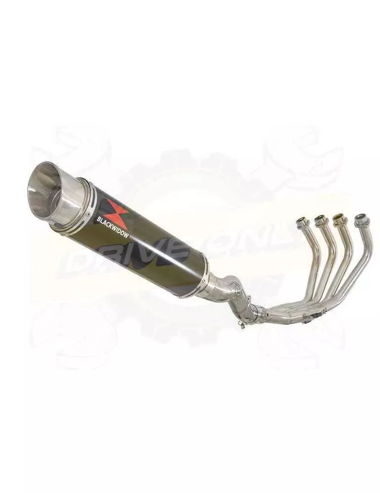 XJ6 Diversion F & N 2009-2015 Passage Haut Décatalyseur Ligne complète & Silencieux Rond GP Style Noir En Inox 360mm