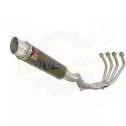 XJ6 Diversion F & N 2009-2015 Passage Haut Décatalyseur Ligne complète & Silencieux GP Rond En Carbone 350mm