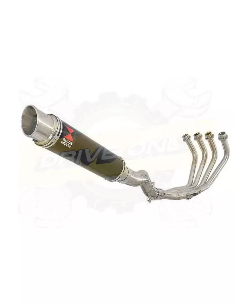 XJ6 Diversion F & N 2009-2015 Passage Haut Décatalyseur Ligne complète & Silencieux Rond GP Style Noir En Inox 350mm