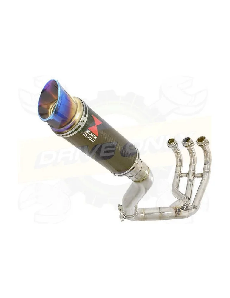 XSR 900 Passage Haut Décatalyseur Ligne complète & Silencieux Rond GP Style en Carbone + Canule en Inox Anodisé 230mm