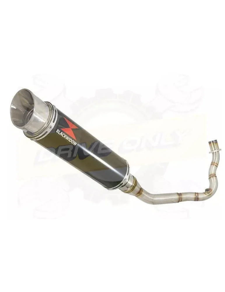 Vespa LX 150 IE (3V) Ligne complète & Silencieux Rond GP Style Noir En Inox 360mm