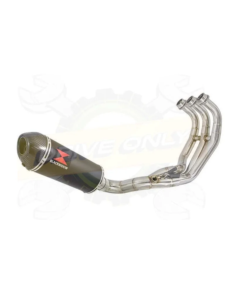 XSR 900 Passage Bas Décatalyseur Ligne complète & Silencieux Ovale Noir en Inox + Canule en Carbone 300mm