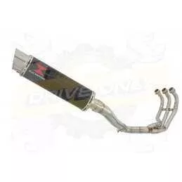 MT-09 Tracer 2013-2021  High Level De-cat Exhaust System with 360mm Round GP Style Carbon Fibre Silencer