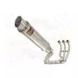 MT-09 Tracer 2013-2021  High Level De-cat Exhaust System with 350mm Round GP Style Stainless Steel Silencer