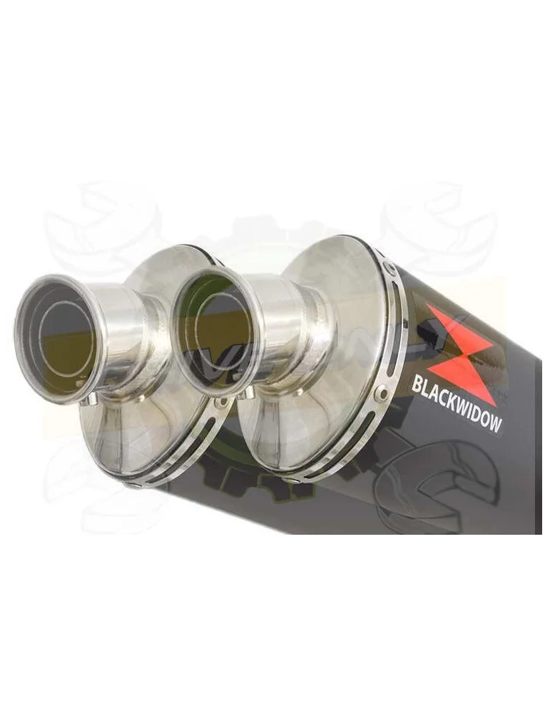 Twin 400mm Round Black Painted Stainless Steel Slip On Silencers