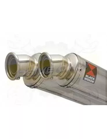 Twin 350mm Round Stainless Steel Slip On Silencers