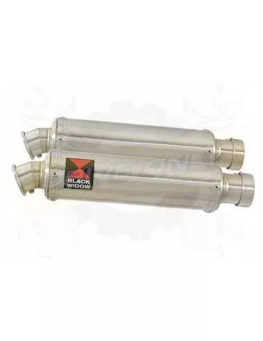 Twin 350mm Round Stainless Steel Slip On Silencers