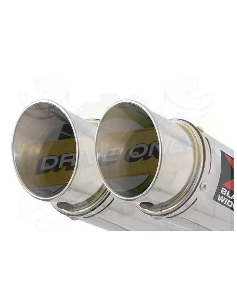 Twin 350mm Round GP Style Stainless Steel Slip On Silencers