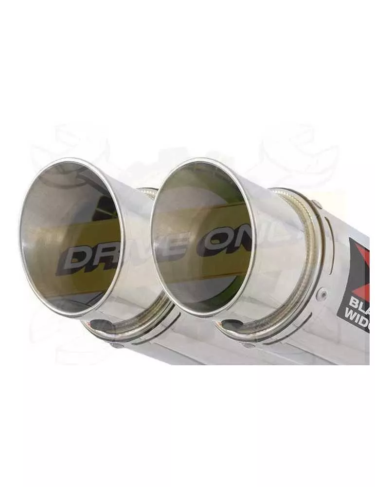 Twin 350mm Round GP Style Stainless Steel Slip On Silencers