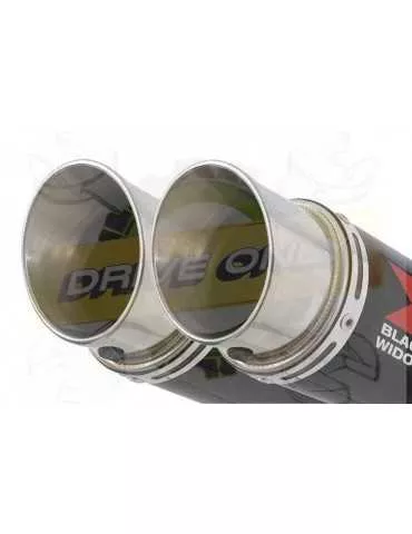 Twin 350mm Round GP Style Carbon Fibre Slip On Silencers