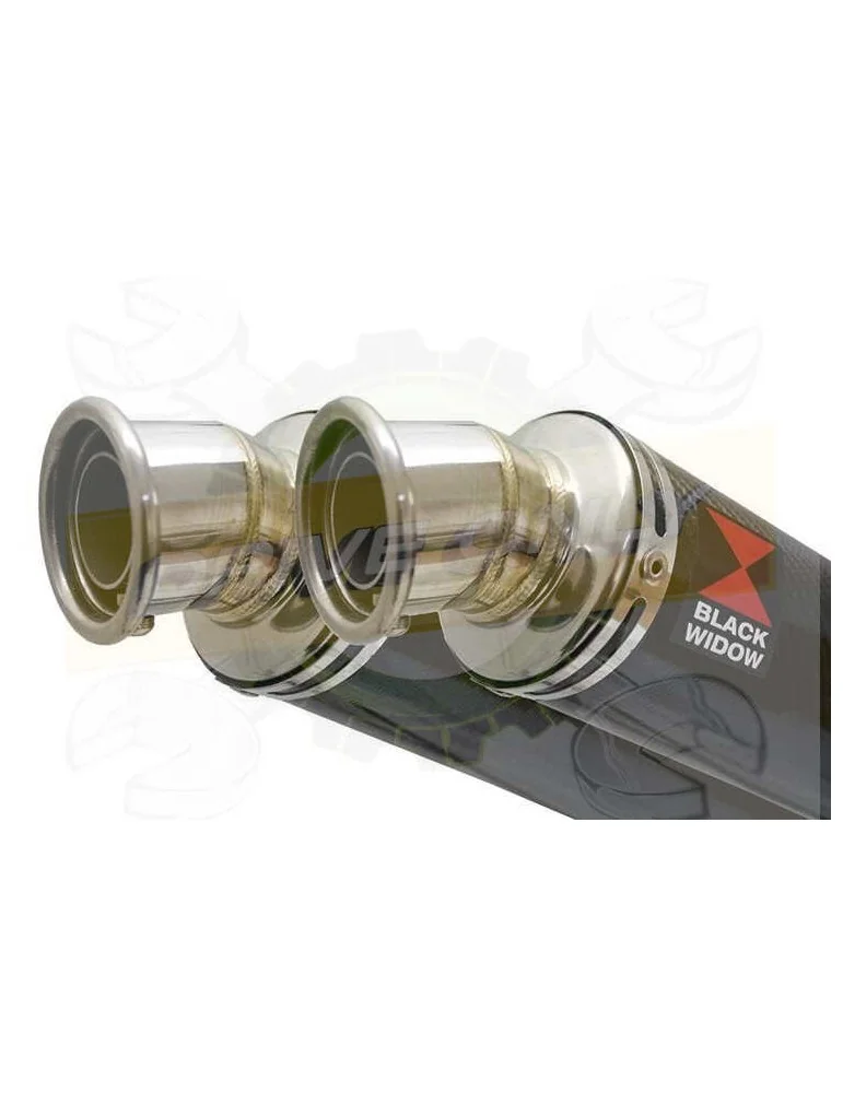 Twin 350mm Round Carbon Fibre Slip On Silencers