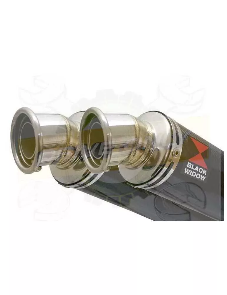 Twin 350mm Round Carbon Fibre Slip On Silencers