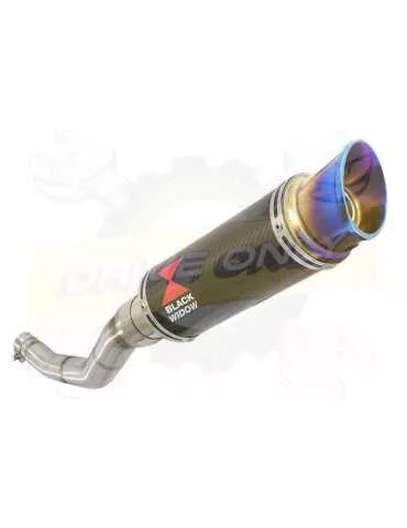 WR 125 R/X 2009/2018 Tube de raccord et Silencieux GP Rond En Carbone +  Canule en Inox Anodisé 230mm