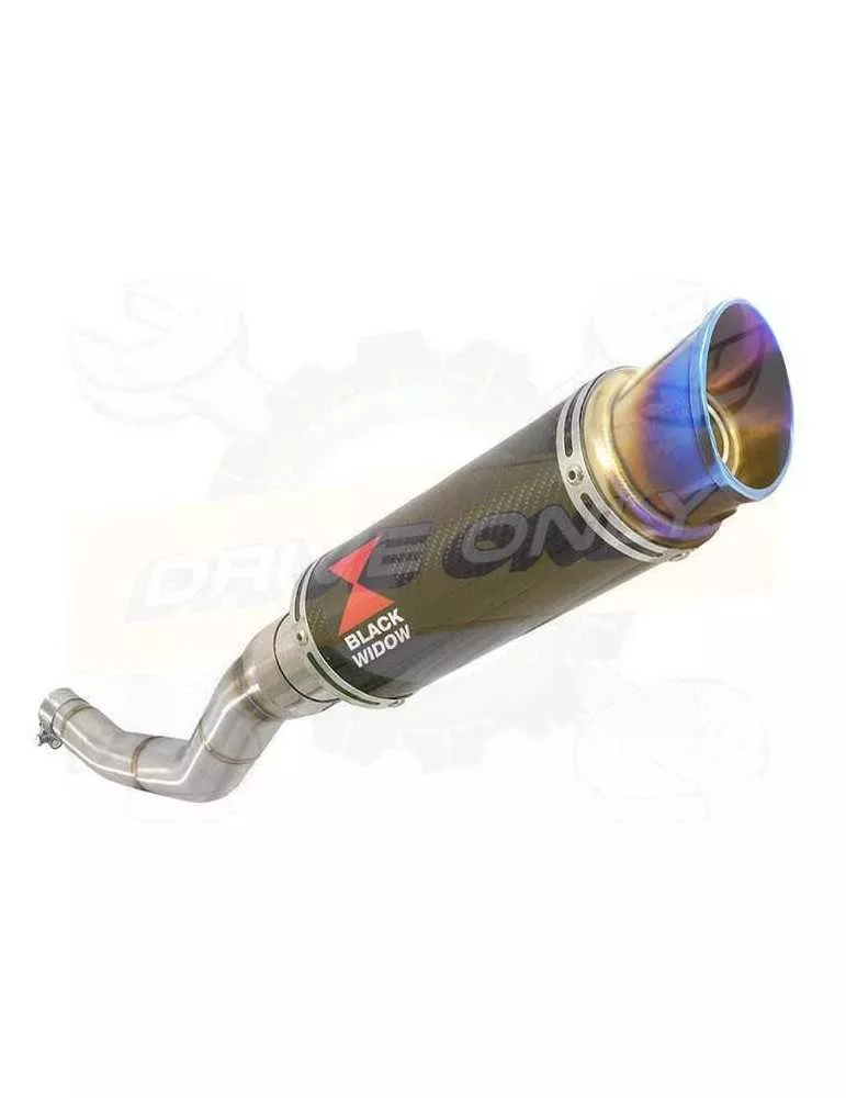 WR 125 R/X 2009/2018 Tube de raccord et Silencieux GP Rond En Carbone +  Canule en Inox Anodisé 230mm