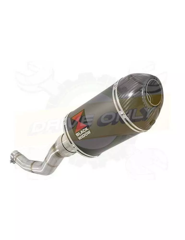 WR 125 R/X 2009/2018 Tube de raccord et Silencieux Ovale Noir En Inox + Canule En Carbone 200mm