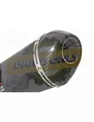 WR 125 R/X 2009/2018 Tube de raccord et Silencieux Ovale Noir En Inox + Canule En Carbone 200mm